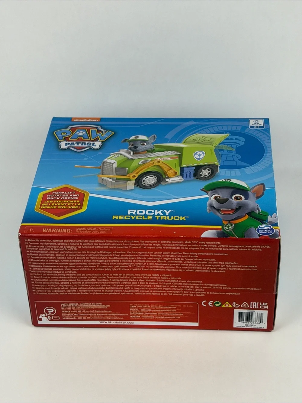 PAW Patrol, Rocky’s Recycle Truck, Toy Truck with Collectible Action Figure. New